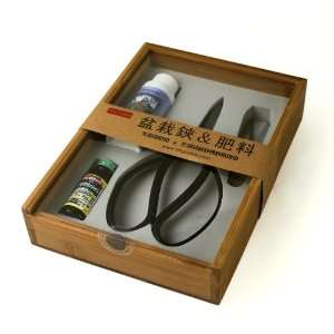  Bonsai Tree Tools   Shear and Fertilizer Kit in Bamboo Box 