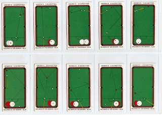 POOL 1928 Complete Set of 50 BILLIARDS Cards by World Champion TOM 