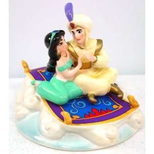 Disneys Aladdin & Jasmine on Carpet Ceramic Music Box  