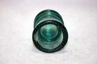 Hemingray Glass Insulator Number 9 Screw On Type Green Glass 3 1/2 