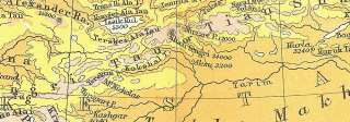 CENTRAL ASIA Turkestan & Inner, c1885 map  