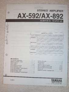 Yamaha Service Manual~AX 592/892 Amplifier Amp  