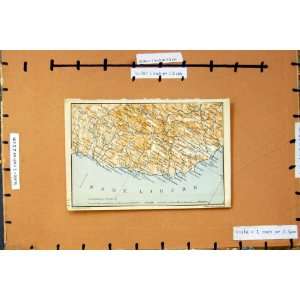   1909 MAP ITALY SAN REMO PORTO MAURIZIO MENTON ALASSIO
