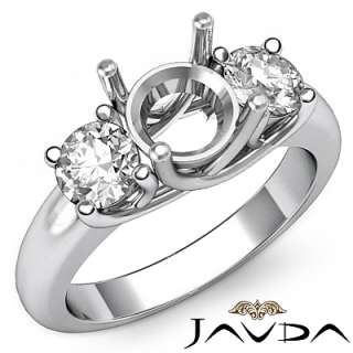 8Ct Round Diamond 3 Stone Engagement Ring Setting Platinum 950 (95% 