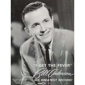  1966 Ad Bill Anderson I Get The Fever Country Hit Decca 