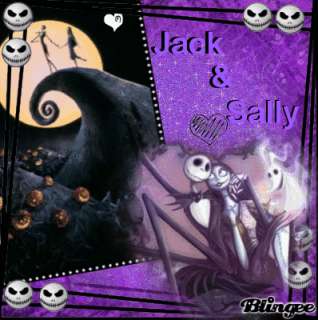 SALLY & JACK Skellington Nightmare Before Christmas DOG TAG Necklace 