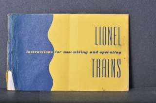 1952 Lionel instructions booklet Form 926 52  