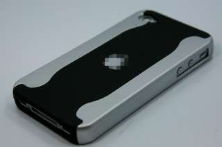 Hard Back Case Rubber Black Silver made of 2 pieces for iPhone 4 4S 