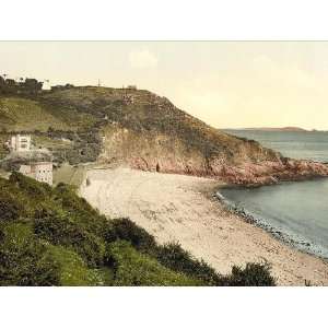 Vintage Travel Poster   Guernsey Fermain Bay Channel Islands England 