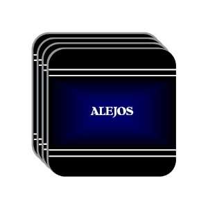 Personal Name Gift   ALEJOS Set of 4 Mini Mousepad Coasters (black 