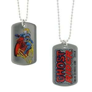  Ghost Rider Flamed Action Dog Tag Necklace Everything 