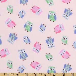  44 Wide In The Nest Owls Pink Fabric By The Yard Arts 
