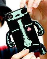 Black Bones Nugolabs Robotector Slicone Case Cover for Iphone 4  