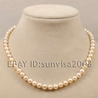 AA 7 8MM BLACK WHITE POLYCHOME CULTURED PEARL NECKLACE  