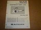 a84) McCulloch Parts List MAC 10 10 E Chain Saw