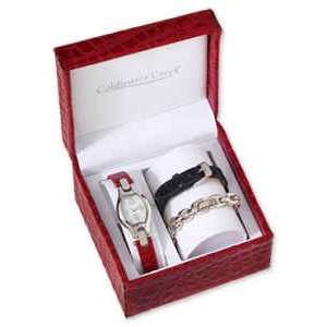 NEW COLDWATER CREEK SILVER PEDRE MULTI INTERCHANGEABLE BANDS WATCH 