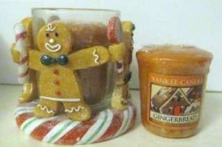 Yankee Candle Gingerbread friends VOTIVE Holder & 2 Gingerbread 