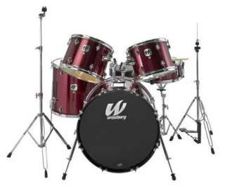 Westbury 5 Piece drum set with Hardware, Metallic Burgandy, W565T DY 