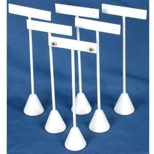   White Leather Earring T Stand Showcase Displays 6.75