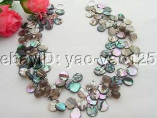 Charming Paua Abalone Shell&Smoky Quartz Necklace  
