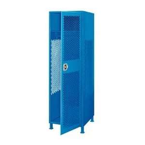  All Welded Gear Locker With Door And Legs 24x24x72 Blue 