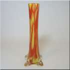 Franz Welz 1930s Czech Red/Yellow Spatter Glass Vase