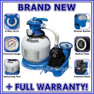   1600 Above Ground Swimming Pool Pump +Sand Filter 078257399208  