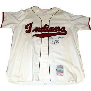  Larry Doby Autographed Cleveland Indians M&N Jersey 