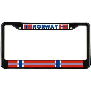 Norway Norwegian Flag Black License Plate Frame Metal 