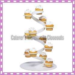 12 Round CupCake Tree Cake Plateau Stand Spiral White  