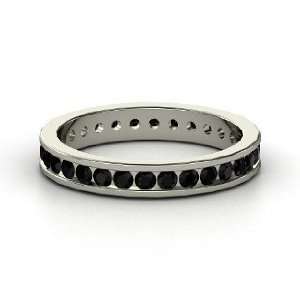  Alondra Eternity Band, Sterling Silver Ring with Black 