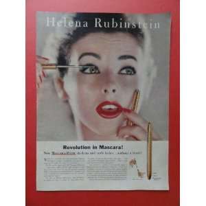  1957 helena rubinstein, print advertisement (woman/mascara 