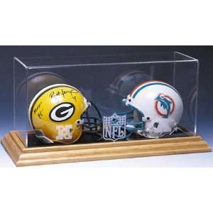    NFL Dual Mini Wood Base Helmet Display Case
