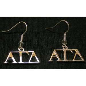  Alpha Gamma Delta Silver Earrings 