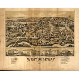 1887 map of West Medway, Massachusetts 