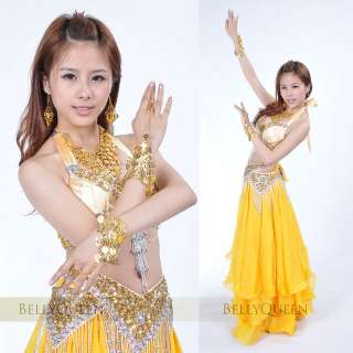  set Necklace/Bracelets/Earrings Belly Dance Costume Accessories Gold