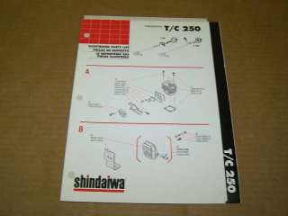 a499) Shindaiwa Parts List T/C250 Weed Eater  