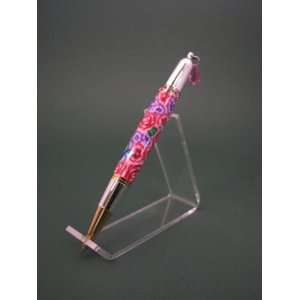  Pink Polymer Clay Diva Charm Pen  Handcrafted 