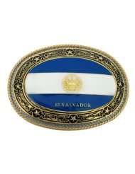 El Salvador Flag Belt Buckle