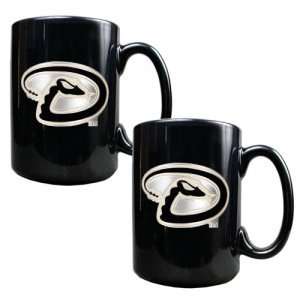  Arizona Diamondbacks MLB 2pc Black Ceramic Mug Set 
