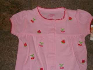 NWT Carters Pink Cherry Watermelon Romper Newborn NB  