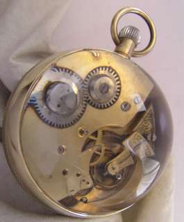   ANTIQUE 1900 HiGrade Ball Glass Globe Desktop Watch Perfect  