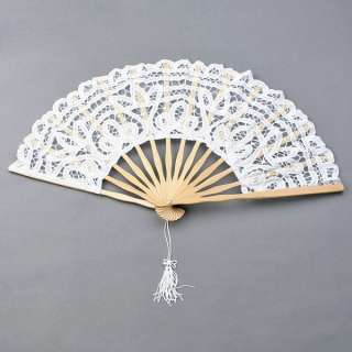 Classic White Lace Fan Wedding Costume Party NEW  