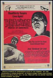   DRACULA PRINCE OF DARKNESS/PLAGUE OF THE ZOMBIES * 1966 HORROR  