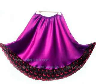 100% Silk & Lace Half Skirt/Slip XS~3XL #AF651●Free p&p  