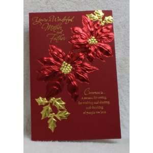   Card For Mother Fancy  Holly Foil  Each