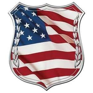  American Flag Law Enforment Police Shield Decal   28 h 