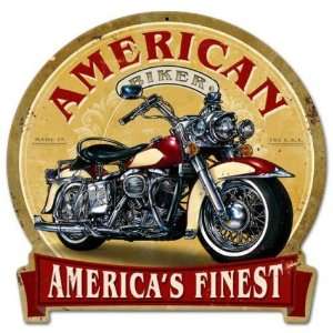   American Biker Motorcycle Shield Metal Sign   Garage Art Signs Home