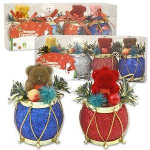  Drum Ornament With Bear 4 Pieces Case Pack 48