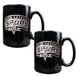   Spurs 2 Piece Matching NBA Ceramic Coffee Mug Set